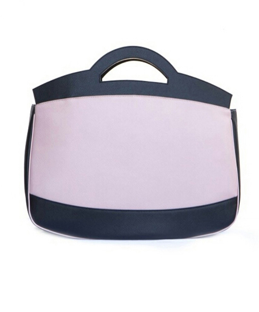 Morgana in pelle saffiano rosa/blu