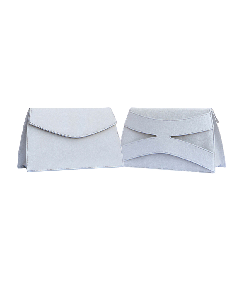 Trinacria in pelle saffiano bianco