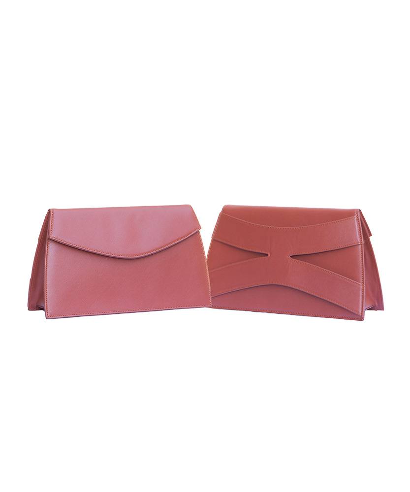Trinacria in pelle saffiano rosso