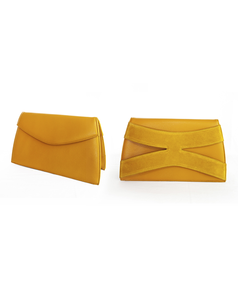 Trinacria in pelle e camoscio giallo